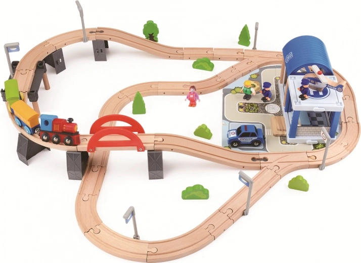 2Kids Toys drevená vláčikodráha mesto, 90 dielov