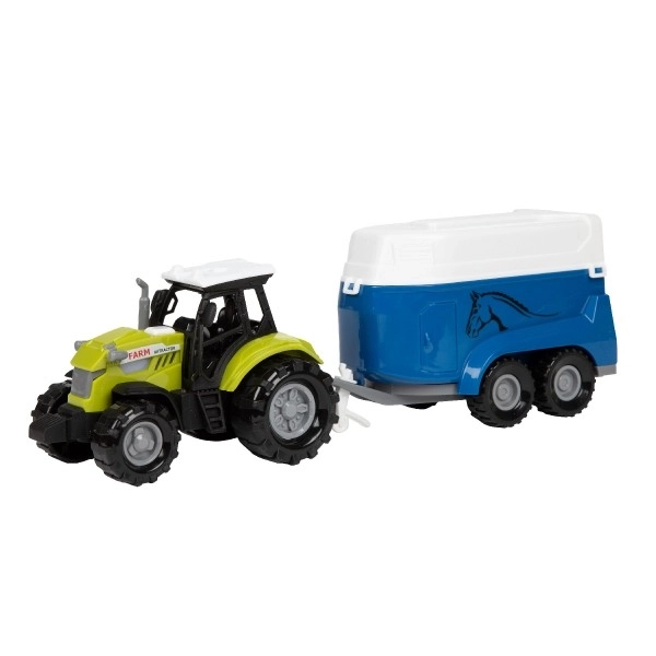 Traktor s prepravníkom na kone s efektmi