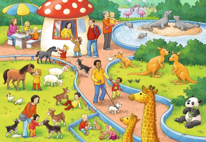 Ravensburger: Puzzle 2v1 - Deň v zoo