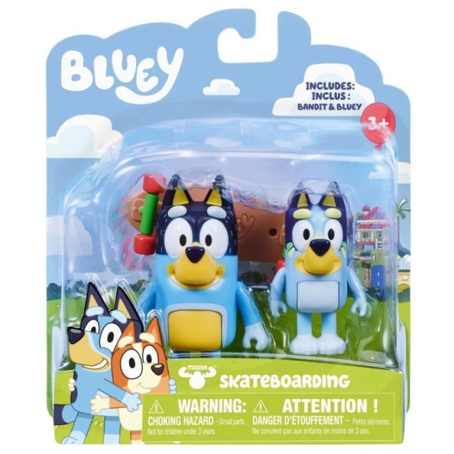 Bluey Figúrky 2-ks Jazda na skateboarde