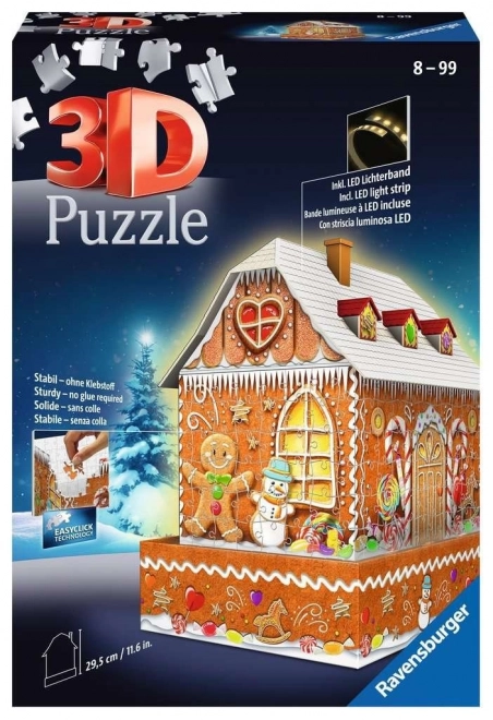 Svietiaca 3D Puzzle Nočná Edícia Perníková Chalúpka