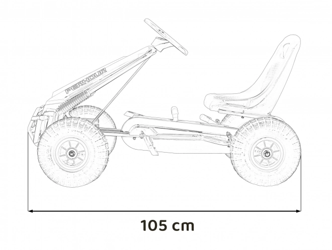 Gokart na pedále AIR pre deti s ručnou brzdou a nastaviteľným sedadlom