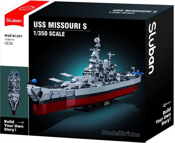 Stavebnica Sluban Bojová loď USS Missouri 1:350