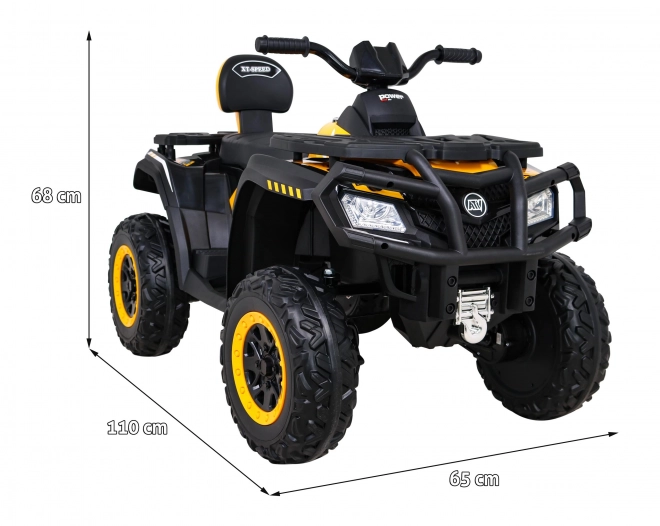 Štvorkolka XT-Speed pre deti žltá + 4x4 + EVA + pomalý štart + rádio MP3 + LED dióda