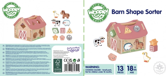 WOOPIE Drevená Farma Triediace hračky a Farby 13 ks