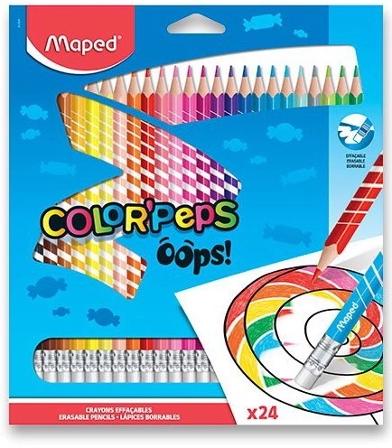 Maped pastelky Color'Peps Oops s gumou 24 ks