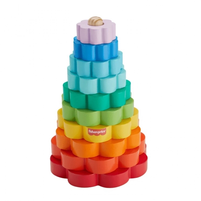 Drevená pyramídka Farebné Kvety od Fisher-Price