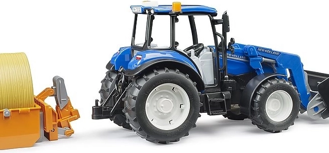 Bruder Traktor New Holland T5.120 s predným nakladačom a korbou