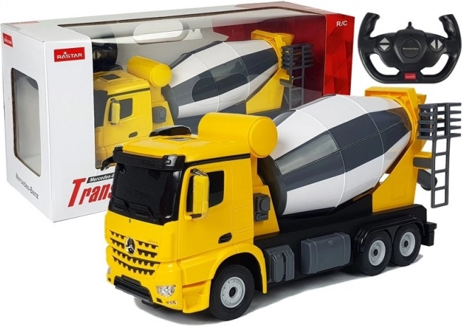 Diaľkovo ovládaný miešač Mercedes-Benz Arocs Rastar 1:14 žltý