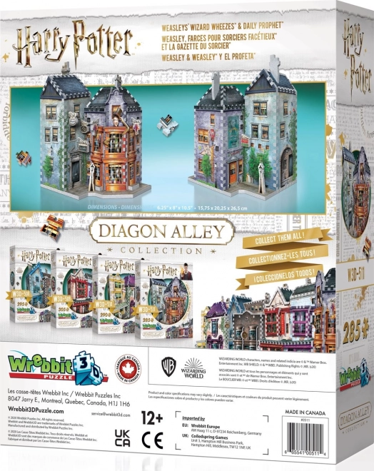 3D puzzle Harry Potter: Kratochvílné a kouzelnické kejkle a Denní věštec