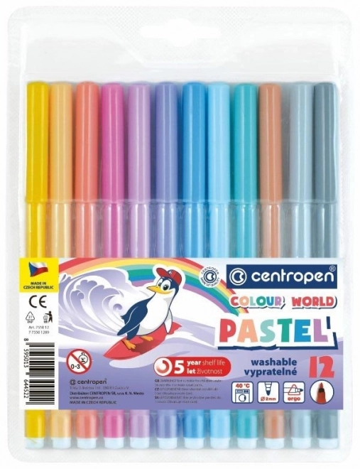 Centropen pastelové fixy 12 farieb