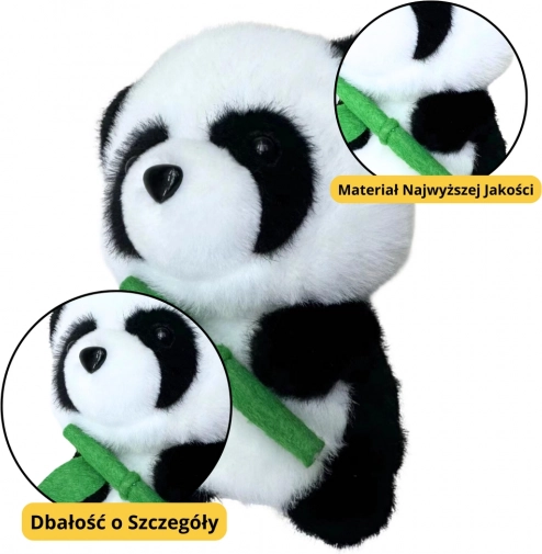 Plyšová panda s bambusom 18cm