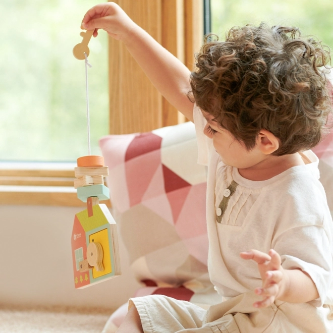 Classic World Montessori drevené navliekanie kľúče a dvere 11 ks