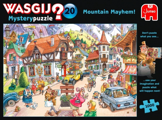 Jumbo puzzle Wasgij Mystery šialenstvo na horách 1000 dielikov