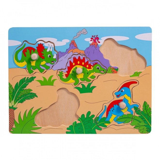 Drevené puzzle Dinosaury s úchytmi