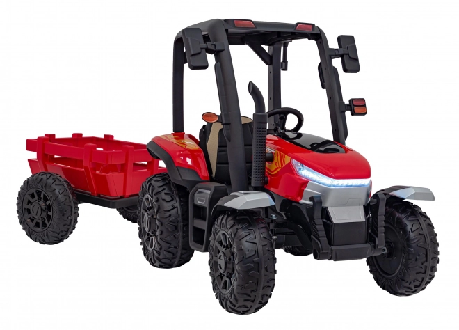 Traktor s prívesom červený