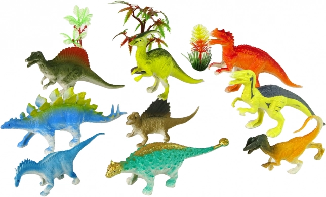 9 rôznych dinosaurov v pestrých farbách