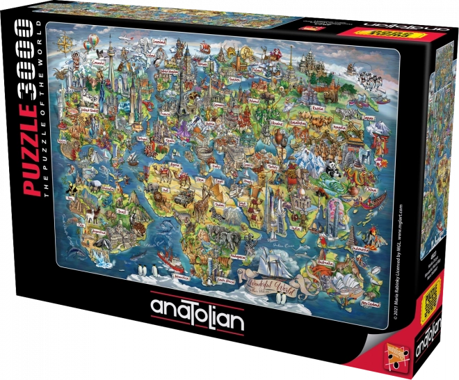 Anatolian Puzzle Úžasná mapa sveta 3000 dielikov