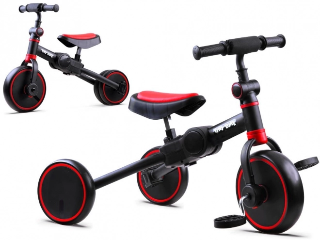 Detský trojkolesový bicykel 3v1 Tiny Bike – Červená