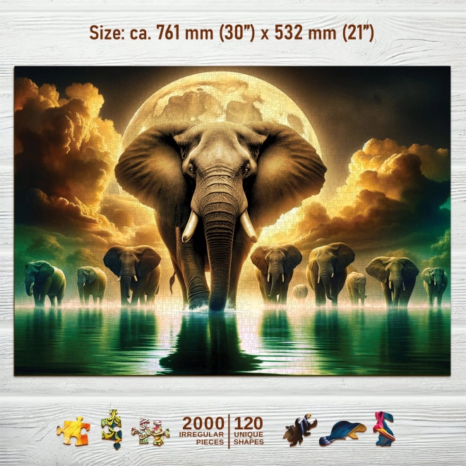 Drevené puzzle Slonie sny 2000 dielov