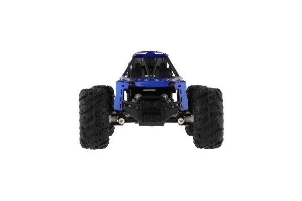 Auto RC buggy off-road modré 22cm plastové 2,4GHz batéria + dobíjací balíček v krabici 32x16x18cm