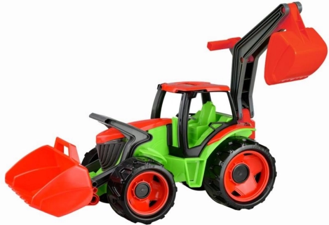 Lena traktor s lyžicou a bagrom – zeleno‑červený