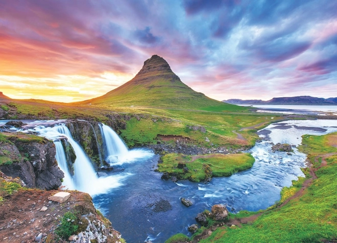 Puzzle Vodopád Kirkjufell, Island 1000 dielikov