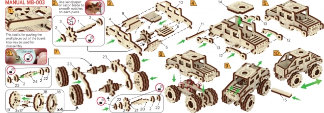 Drevené 3D puzzle - model Monster Truck