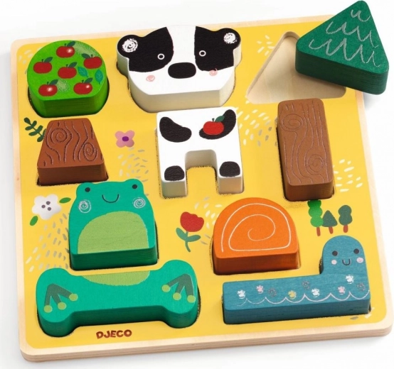 Djeco Puzz & Match Happy Zvieratká drevené puzzle pre najmenších