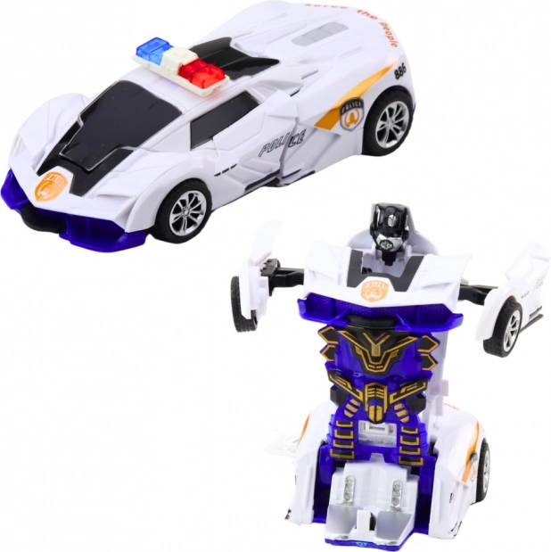 Auto robot 2v1 športové policajné vozidlo