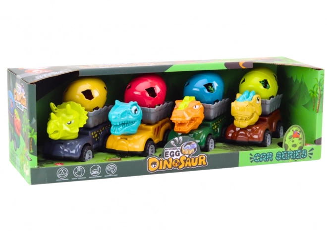 Auto Dino s vajcom a prívesom – set figúrok