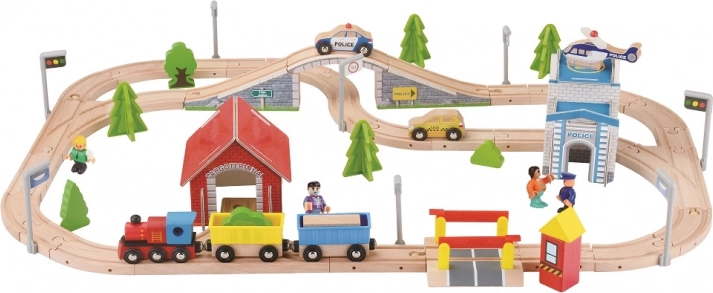 drevená vláčkodráha 80 dielov 2Kids Toys