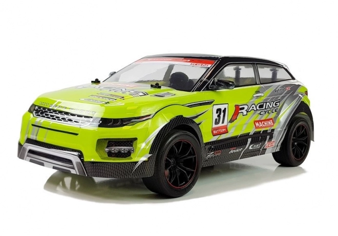 Zelené terénne auto na diaľkové ovládanie R/C 1:10