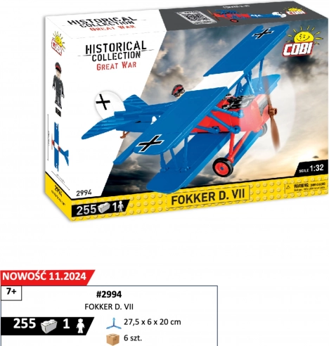 Stavebnica COBI Fokker D.VII – historický model lietadla 1:32