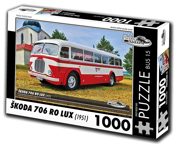 Retro puzzle autobus Škoda 706 RO Lux (1951) 1000 dielikov