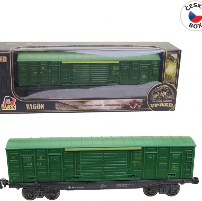 Zelený krytý vagón 25 cm