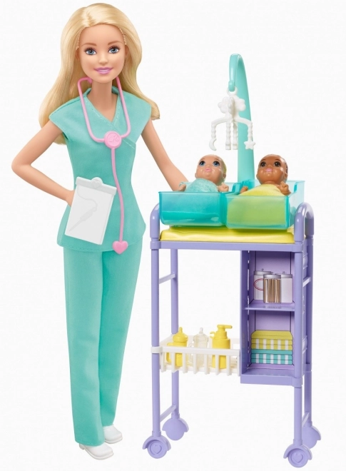 Mattel Barbie Okupačná hracia súprava Baby doktorka s 2 novorodencami