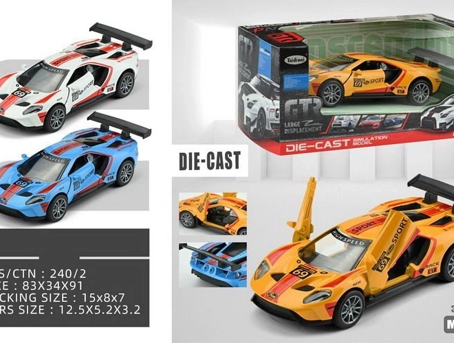 Kovové závodné auto so spätným naťahovaním