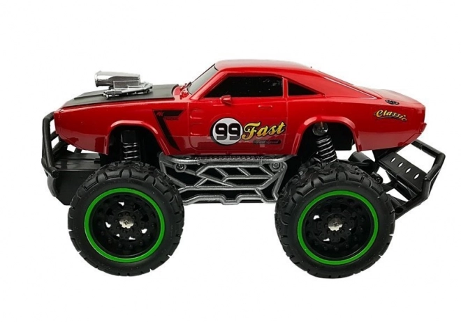 Červené diaľkovo ovládané terénne auto R/C