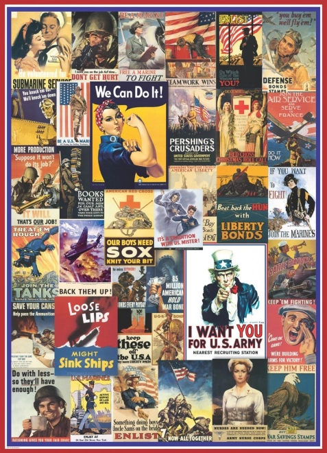 EUROGRAPHICS puzzle 1000 dielikov - Plagáty z 1. a 2. svetovej vojny