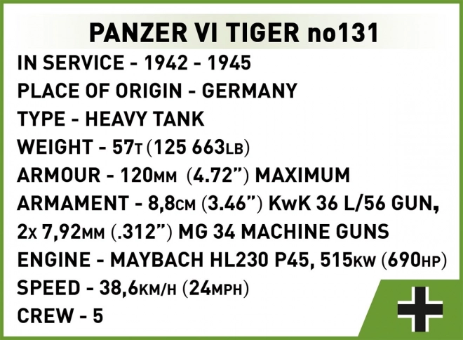 Kocky Panzer VI Tiger