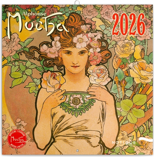 Poznámkový kalendár Alfons Mucha 2026