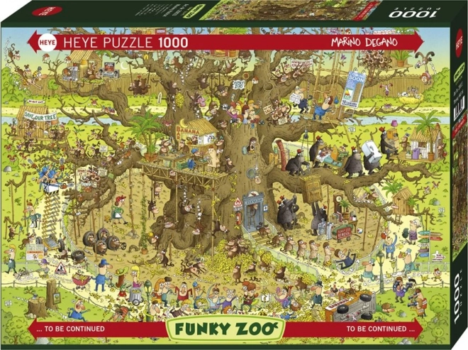 Heye Puzzle Šialená Zoo: Opičí Výbeh 1000 Dielikov