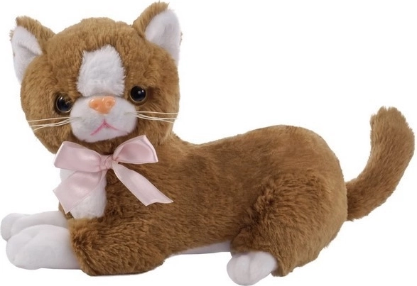 Hnedý mačací maskot Flico s mašľou 34 cm