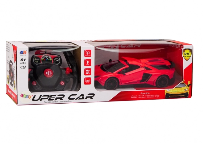 Zábavný Červený RC Športový Automobil s Ovládateľnými Dverami