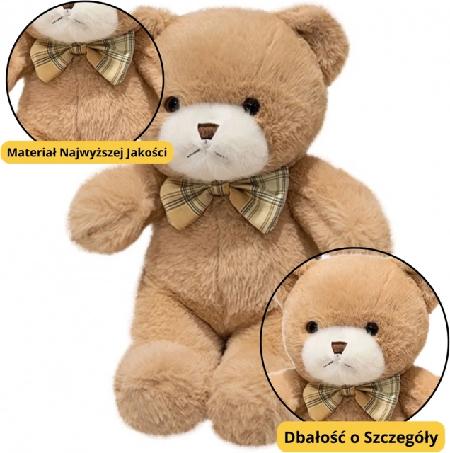 Plyšový medveď béžový s motýlikom 25 cm