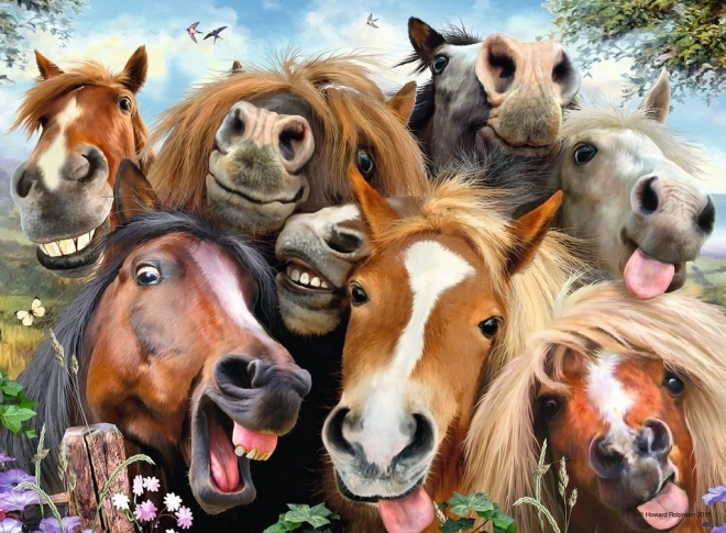Puzzle Koňská Selfie 500 Dielikov