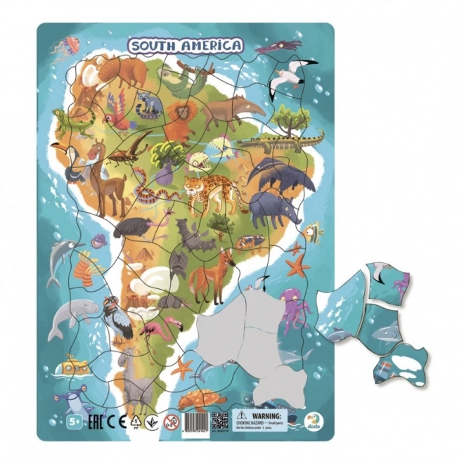 Dodo Puzzle Zvieratá Južnej Ameriky 53 Dielikov