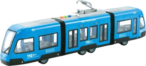 Električka na zotrvačník 1:16 modrá