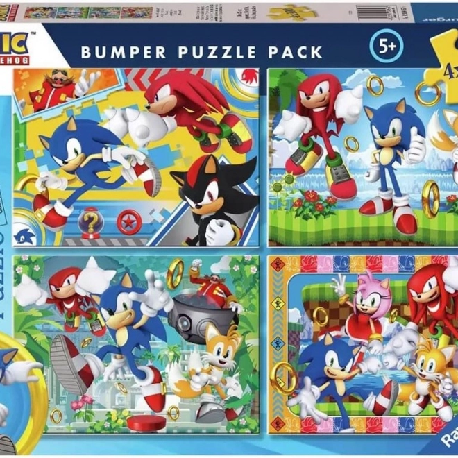 Ravensburger puzzle Sonic Ježko 4x100 dielikov